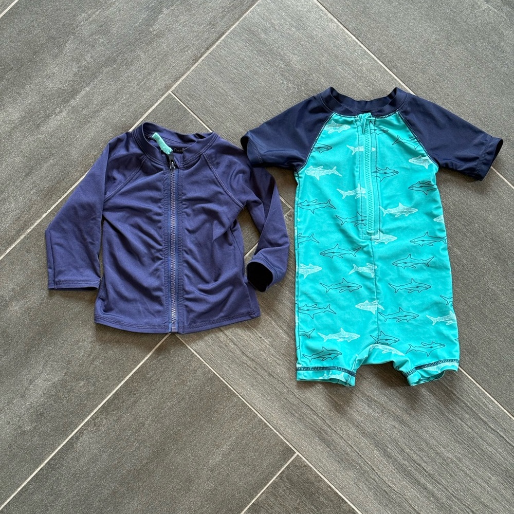 Cat & Jack Blue Rashguard Swim Set